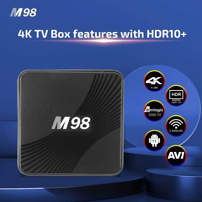 Ʈ TV TV ڽ, ȵ̵ 11 M98, Amlogic S905Y4,  HD, 4K, 3D BT 5.0,  WiFi, 4G, 5G, ATV AV1 ̵ ÷̾, 2GB, 64GB, ipt
