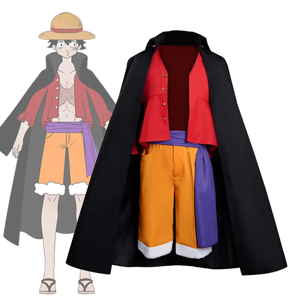 One Piece: Monkey D. Luffy | Red Sleeveless Top Cosplay Costume 15 One Piece Monkey D Luffy Sleeveless Top Cosplay Costume