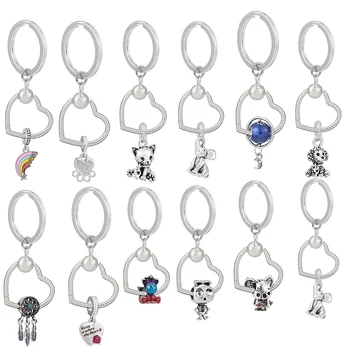 2022 트렌디 자전거 레인보우 발, 생일 케이크 참 펜던트 키체인, 가방 키 액세서리, 남자 여자 주얼리 키링 도매