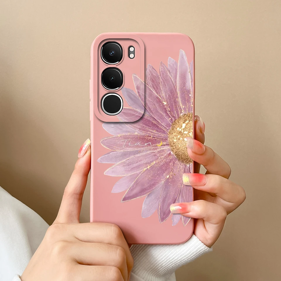 Cartoon Panda Flower Anti-Fingerprint Minimalist Phone Case Protector