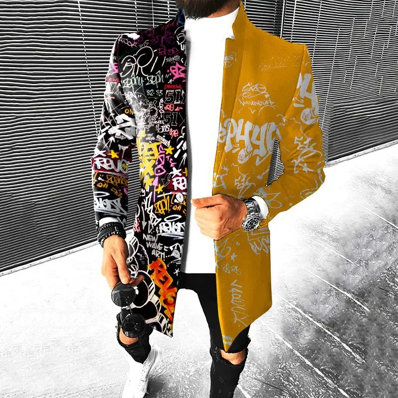 Men Wool Trench Coat Streetwear Oversized Stand Collar Coat Winter Windproof Mid-Long Single Button Jacket trench coat warmth coat waterproof windbreaker jacket casual men jacket