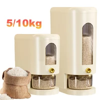 10KG Rice Storage Box Automatic Cereal Dispenser Storage Box with Lid Sealed Rice Bucket Moisture-Proof Grain Storage Container 2