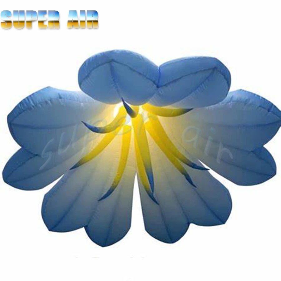 pretty design hanging colorful led lighting inflatable flower with blower for events