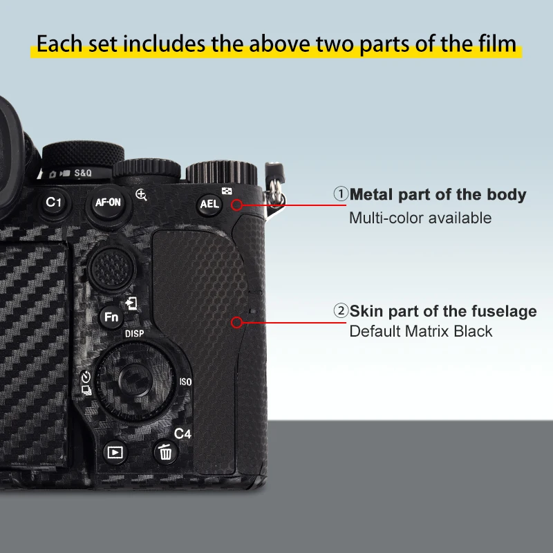 UCONS Camera Skin Sticker for Sony A7M4 Decals Camouflage Black Sweatproof Anti-scratch Protective Skin for SONY A7M4