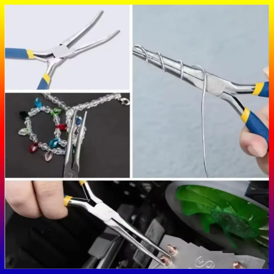2pcs 6" Mini Needle Nose Pliers with Comfort Grip Handles, 2PCS Long Nose Pliers Set for Handmade Craft image 5