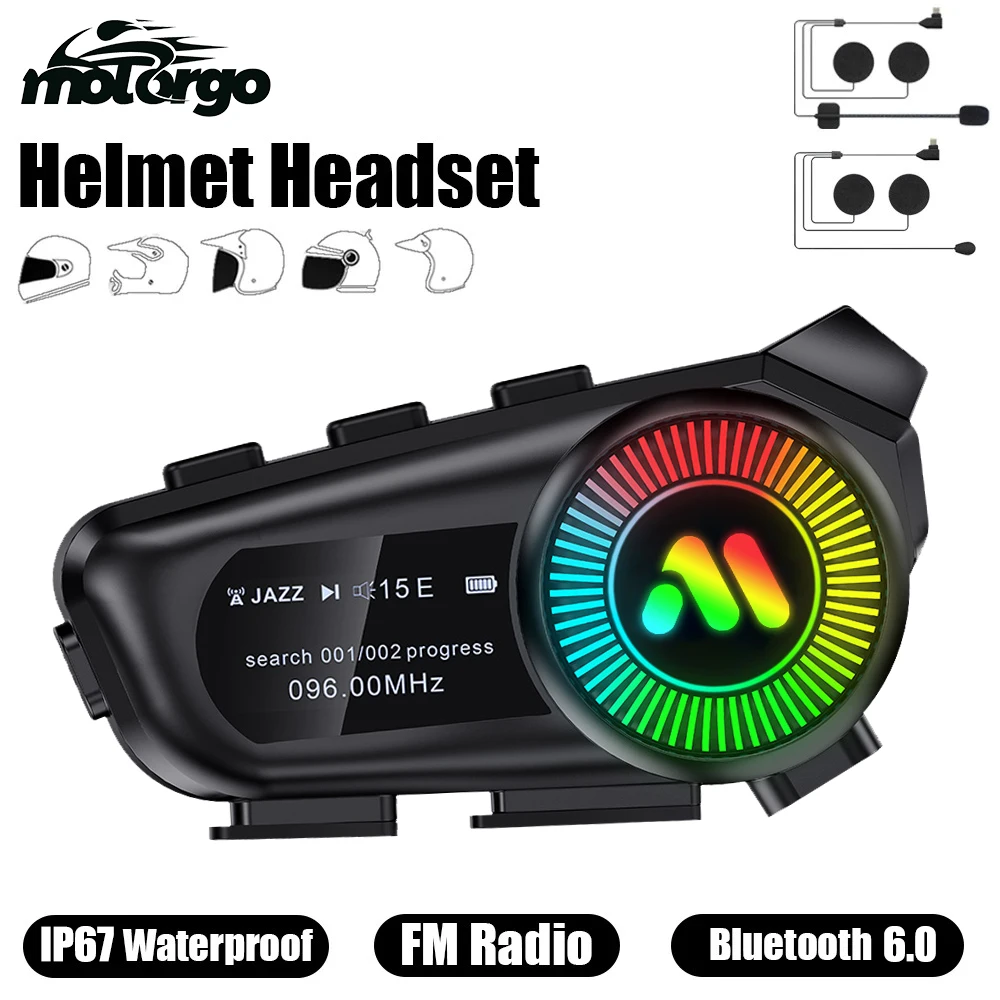 Motorcycle Helmet Headsets Wireless Bluetooth 6.0