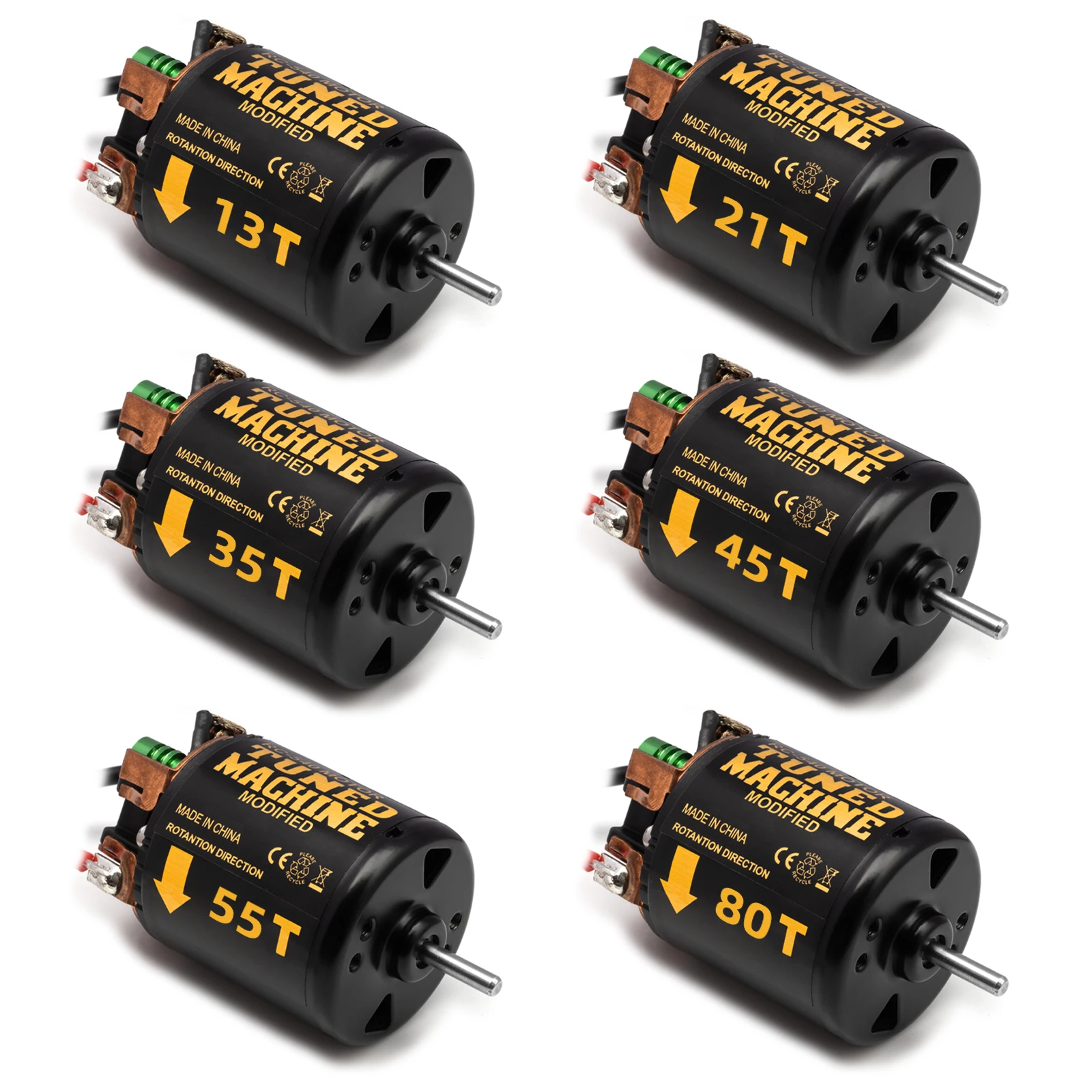 Pignon Moteur RC 13T-80T Acier Couleurs Multiples 3.17mm 5mm