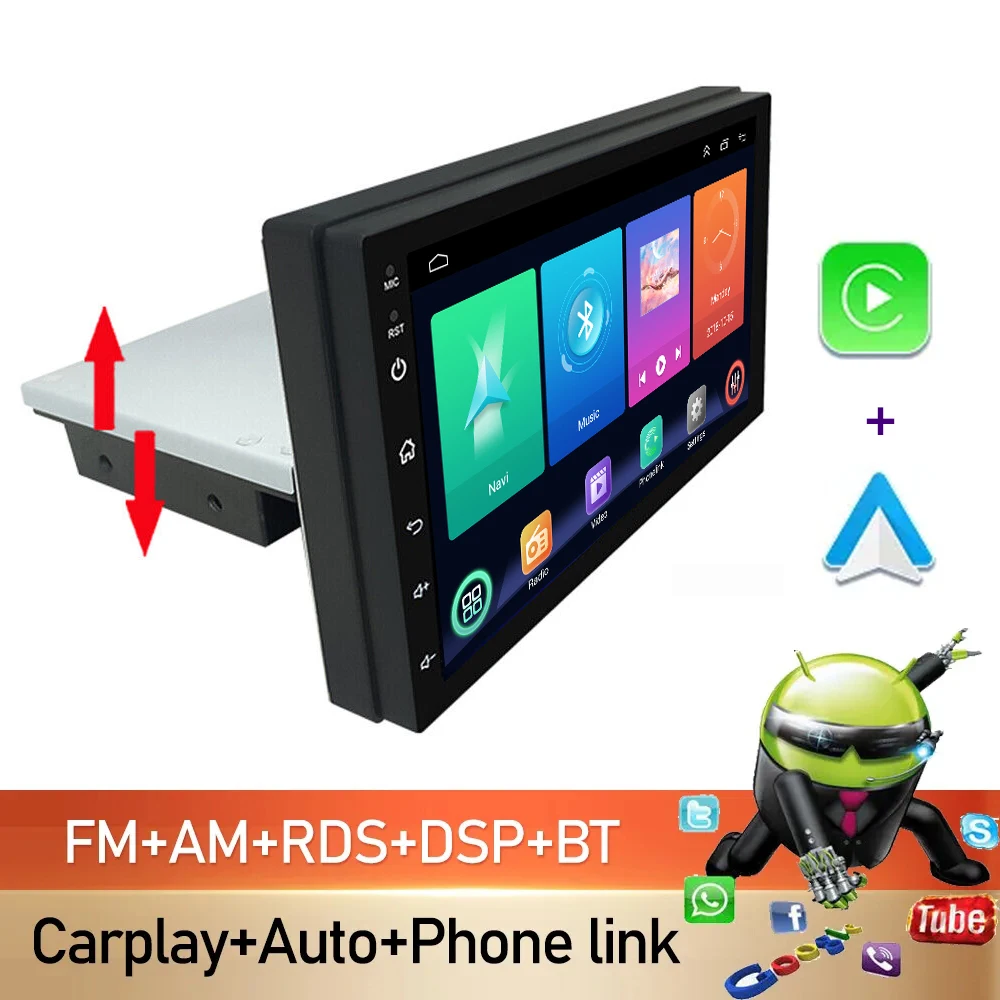 

7 Inch 4G+WIFI Android Radio Multimedia CarPlay Android Auto 1 din stereo receiver Player 1DIN GPS 4 8 Core 4G 64G
