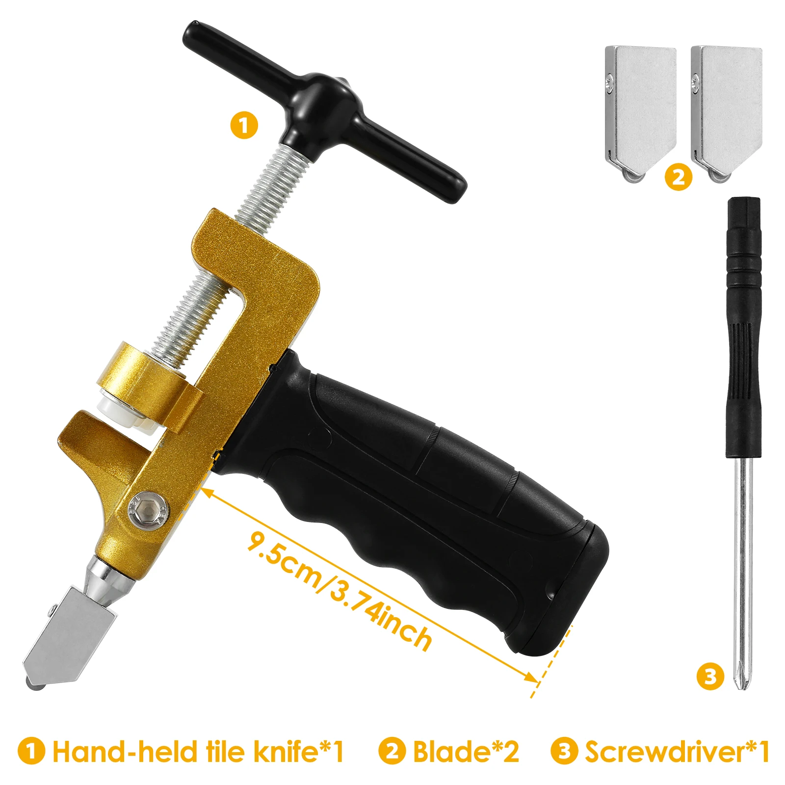 thumbnail image 2 of Tile Cutter 24 Inch Pistol Grip Oil Feed Glass Cutter Stained Glass Cutting Tool 3 Pack Glass Cutter Tool 2 of 9