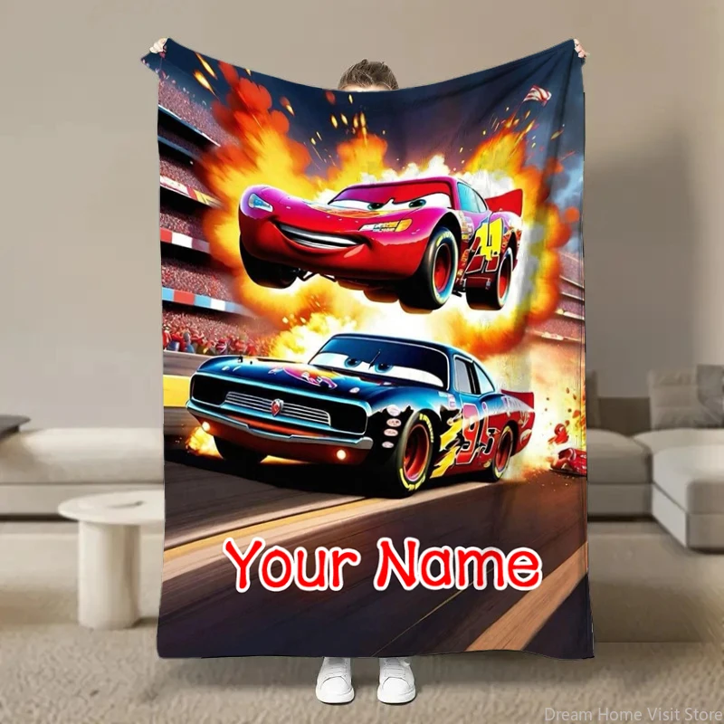 Personalized Custom Name Blanket Disney Cars Printed Blanket for Sofa Bed Cover Blanket Suitable for Birthday Child Adult Gift 4