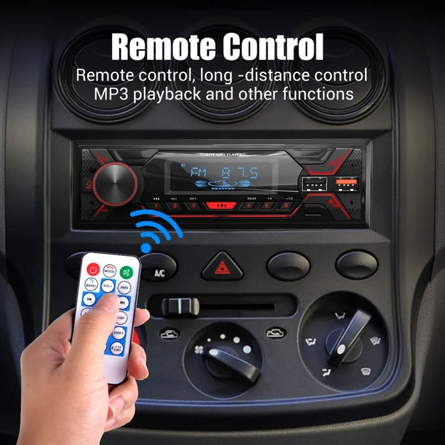 ESSGOO Car Radio 1 din Stereo Multimedia MP3 Player Digital Bluetooth FM ISO Power Aux Input USB Bluetooth Universal Autoradio - Image 4