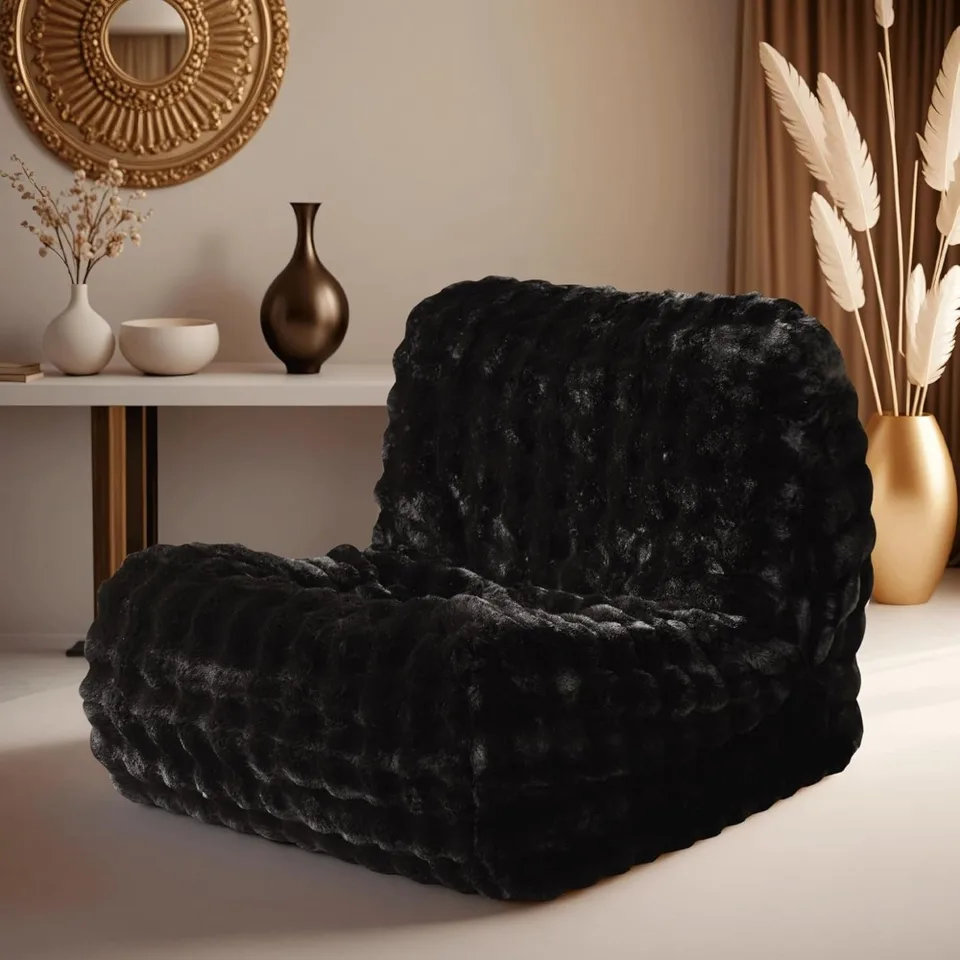 Adult Plush Faux Fur Oversized Bean Bag Chair