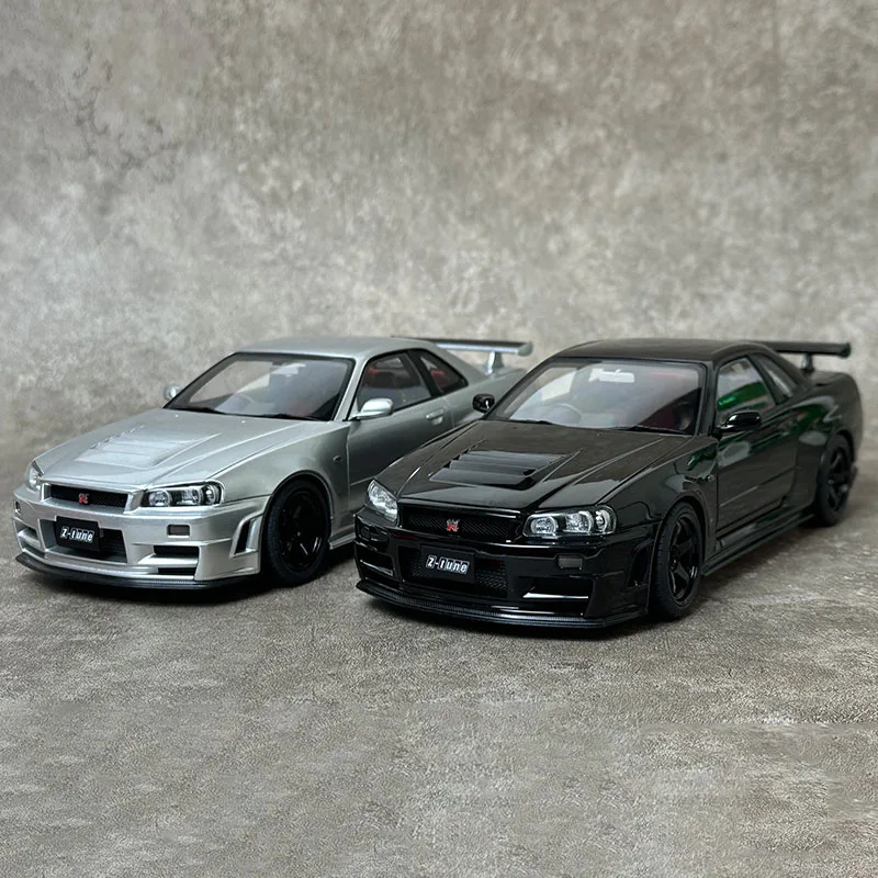 AUTOART-Nissan R34 £ Z-tune Nismo Plastic Car Model, Coleção Toy