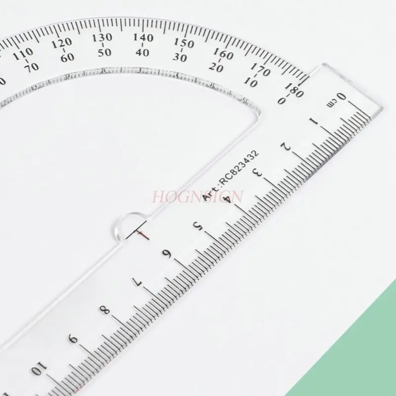 1pcs 반원형 자, 각도기, 다기능 자, 드로잉 자, 원형 아크 그리기, 이중 각도 측정