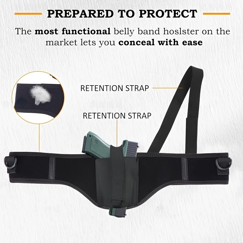 Quick Pull Shoulder Holster, Belly Band Holster For Concealed Carry Men/Women Universal, Fit 9mm, Compact, G-serise, LCP, LC9, S 5