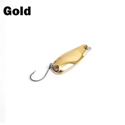 OUTKIT Premium Fishing Lure: Spoonbait Spinner with Sequins for Carp, Trout, and Bass (Gold)