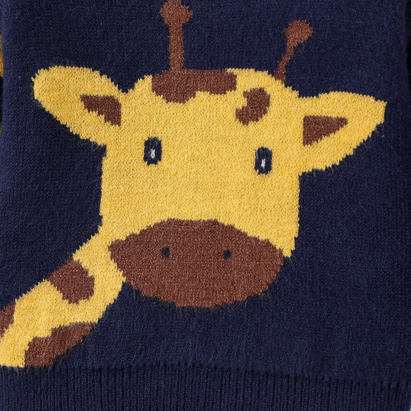 Knit Sweater PatPat Baby Boy Giraffe Embroidery Long-sleeve Soft Comfortable for Outings Daily Wear Basic Style