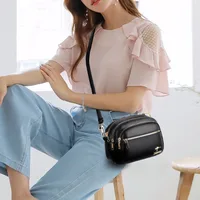 Sac à main en cuir souple pour femme, multi-poches, résistant à l'usure, sac messager de luxe, sac à main pour femme, haute qualité, mode initiée 4