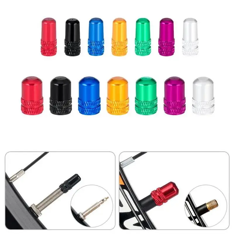 Bicycle Tire Valve Cap Aluminum Alloy Schrader/Presta Valve Core Lends Mtb Tubeless Cover 4/10 pcs bicycle tire valve cap bicycle valve cap valve cap valve caps