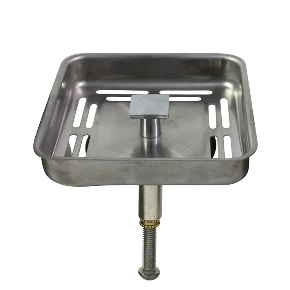 1pcs 79mm Square Stainless Steel Kitchen Sink Strainer Drainer Filtration Post Stopper Waste Kitchen Bathroom Supply