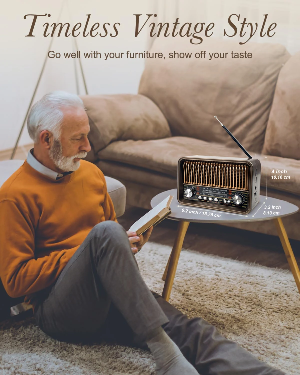  Classic Retro Full Band Radio Portable FM AM SW Radios Receiver LED Flashlight Bluetooth Speaker Soundbar TF USB Music Player