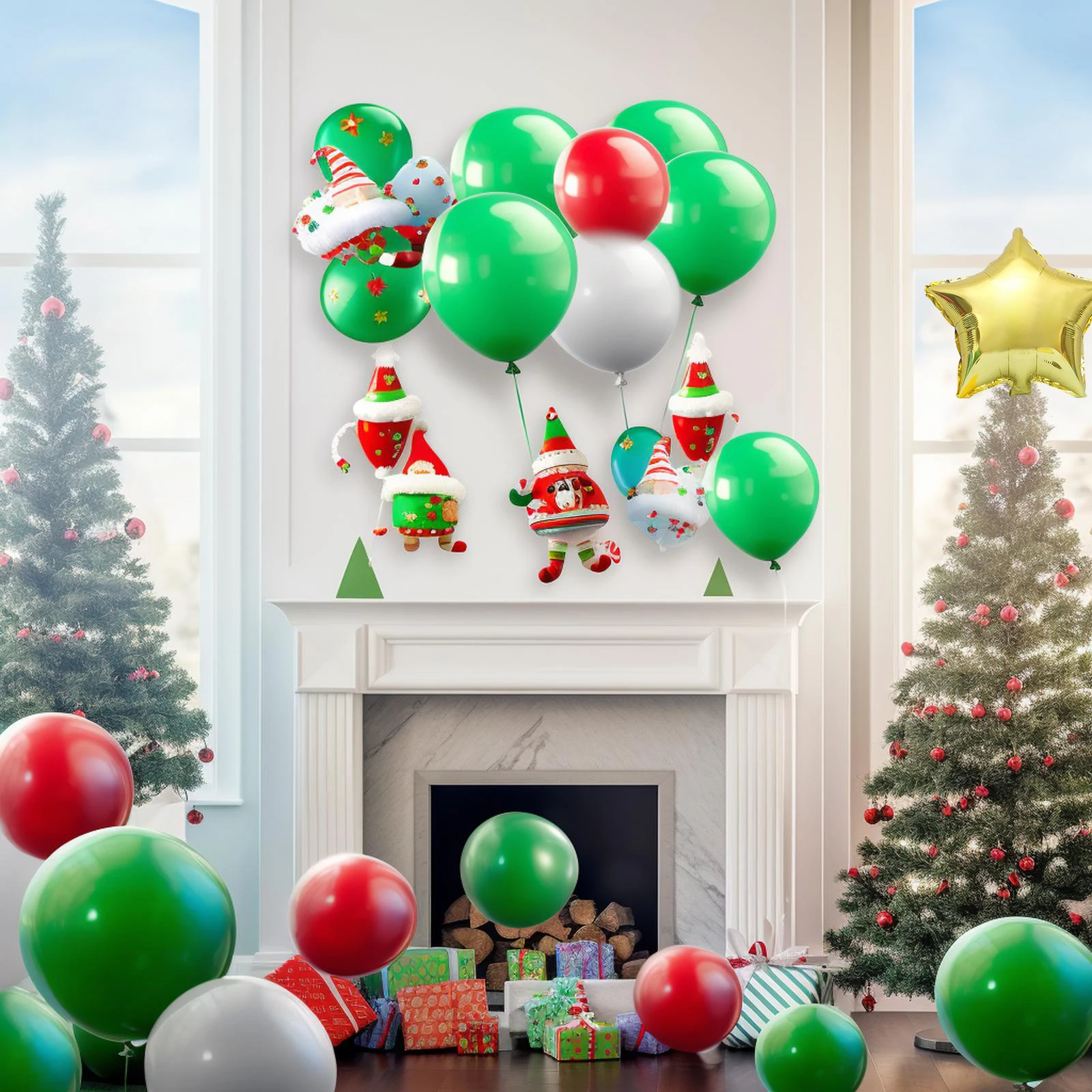 

1Set Merry Christmas Banner Decoration Aluminum Film Party Decoration Balloon Christmas Party Decor Supplies