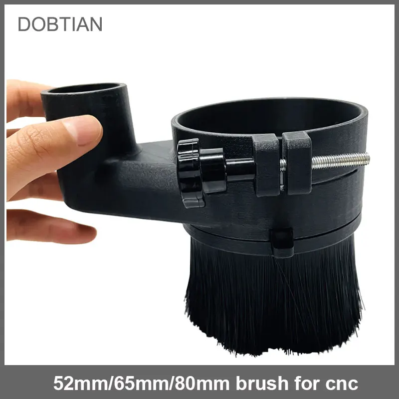 Chaussure de broche 52mm 65mm 80mm de diamètre, collecteur de poussière, brosse anti-poussière pour routeur CNC