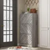 Modern Shoe Cabinet with 3 Flip Drawers, Freestanding Shoe Storage Cabinet, Slanted Design, Shoe Storage Organizer for Hallway 1