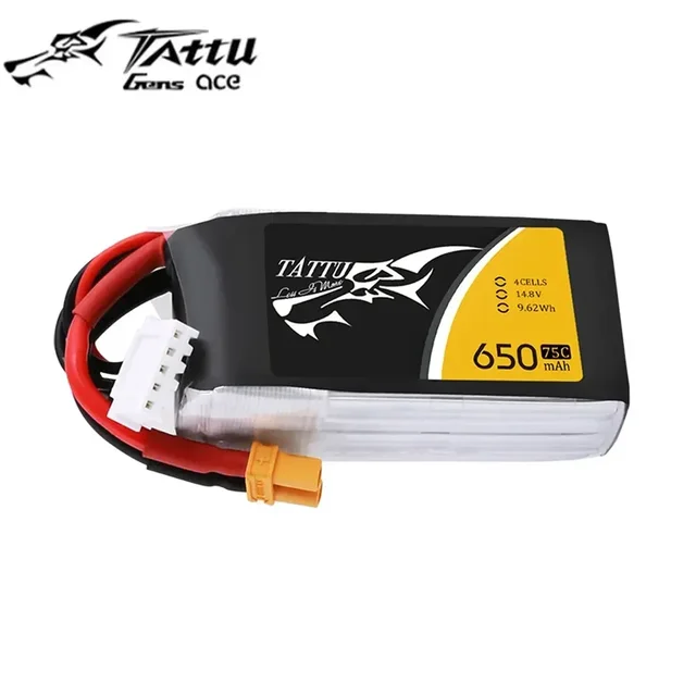 ACE Tattu Lipo Battery 3S 4S 650mAh 11.1V 14.8V 75C 1P RC Battery with XT30 Plug for RC FPV Racing Drone Quadcopter 2
