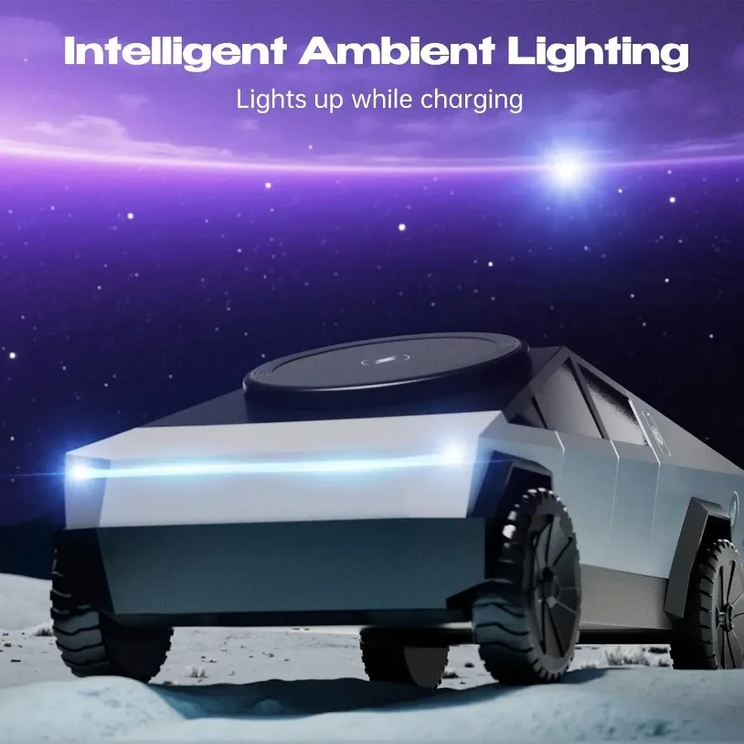 Desktop Cybertruck 3 in 1 Magnetic Fast Wireless Charger Phone Stand For IPhone 17-12 Pro Max Apple & Samsung Watch Airpods Pro