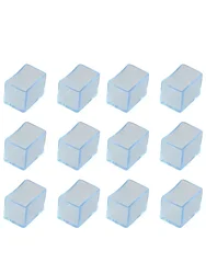 12 Pack Rectangle Chair Leg Cap Covers - Furniture and Floor Protectors - 15x30mm