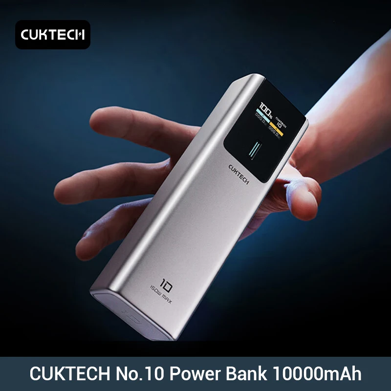 CUKTECH No.10 Power Bank 10000mAh PB100P 150W MAX 2-Port Output Portable  Charger For Macbook iPhone 15 Xiaomi - AliExpress