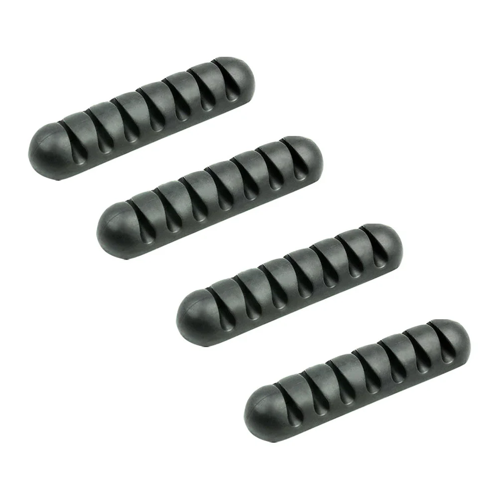 

4 Pcs Seven-Hole Cord Manager Tabletop Organizer Wire Car Desk Accessory 7-Hole Desktop Cable Silica Gel Simple