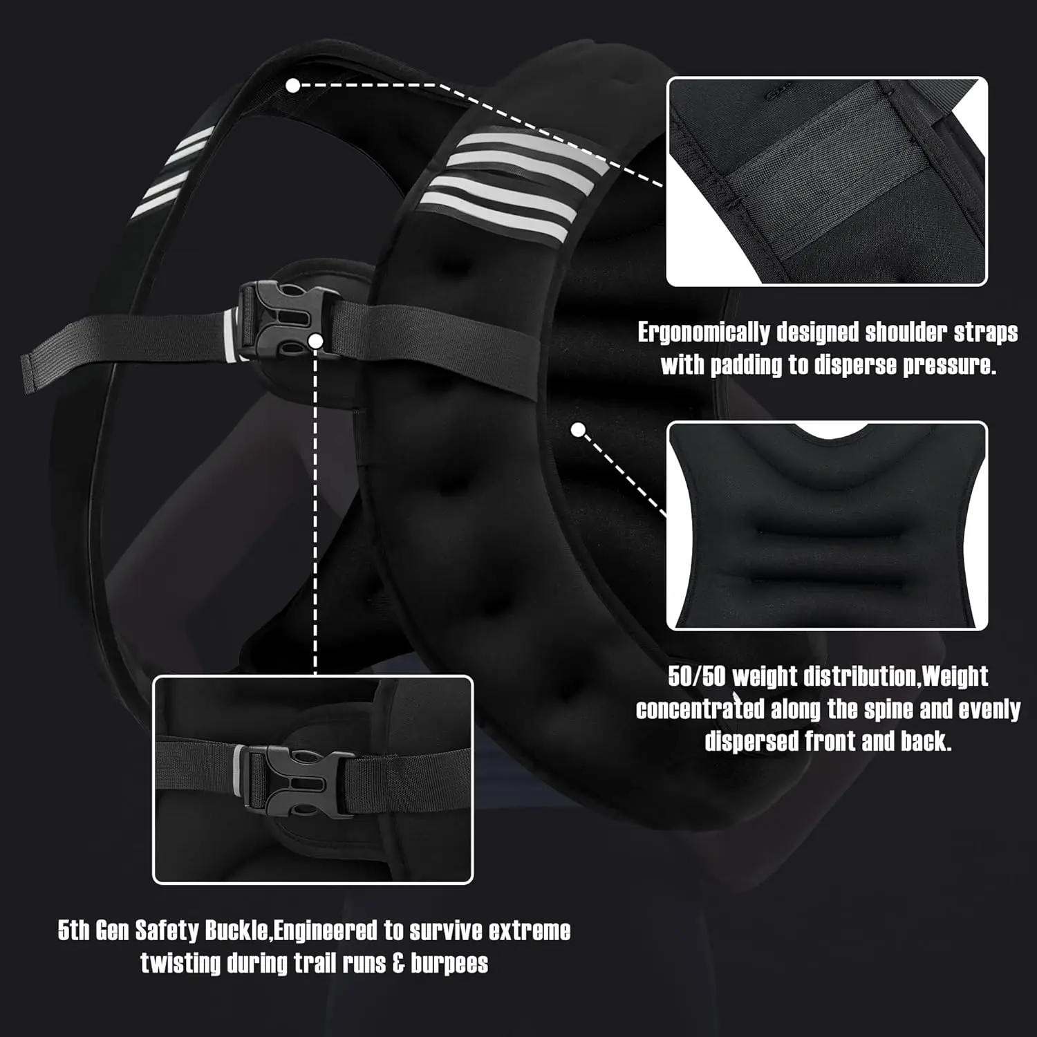 12lb Weight Vest with Reflective Stripe 4
