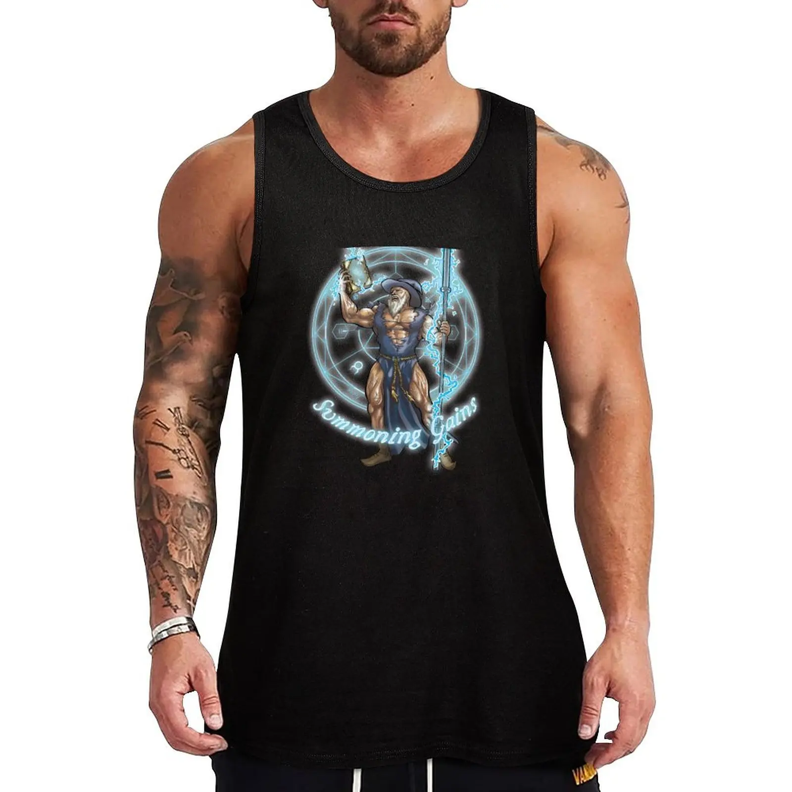 

Summoning Gains Tank Top clothes for men gym wear men bodybuilding men clothes Men's fitness t-shirt
