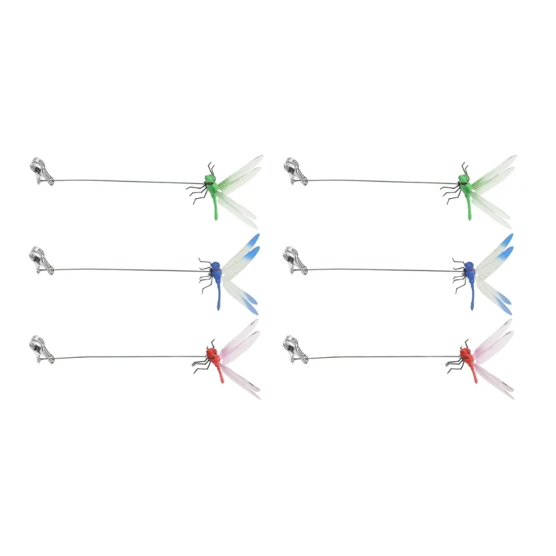 Dragonfly decoration Fake Dragonflies Clip for Outdoors 3D Dragonflies Deer and Horse Fly Natural Organic Concept 3 Pcs 6 Pcs 9 Pcs