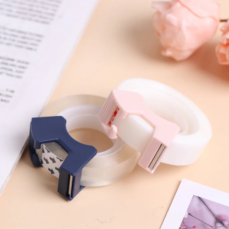 

1pc Writable Clear Adhesive Tape with Tape Cutting Tool Invisible Correction Tape School Stationery Protable Tape Dispenser