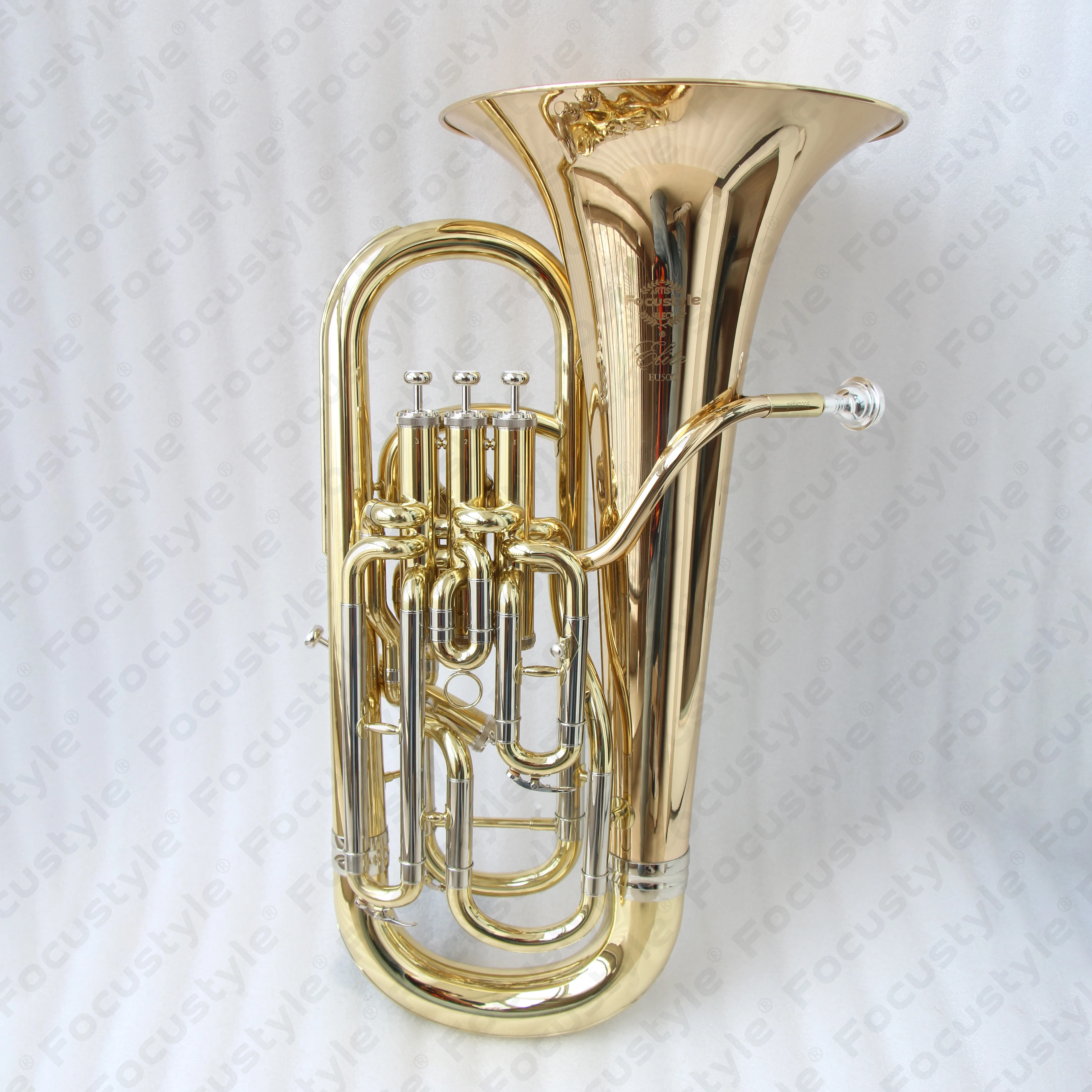 Factory Price Gold Lacquer Brass Body Bb Tone Professional 3+1 Pistons Compensating Euphonium Sale With Hard Case OEM