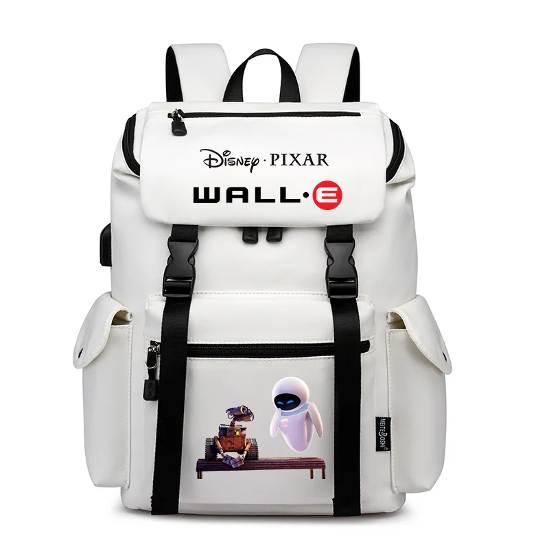 Wall-E Robot School Bag Ricarica Usb Bookbags Di Grande Capacità Adolescente Donna Uomo Zaino Da Viaggio Per Laptop Impermeabile
