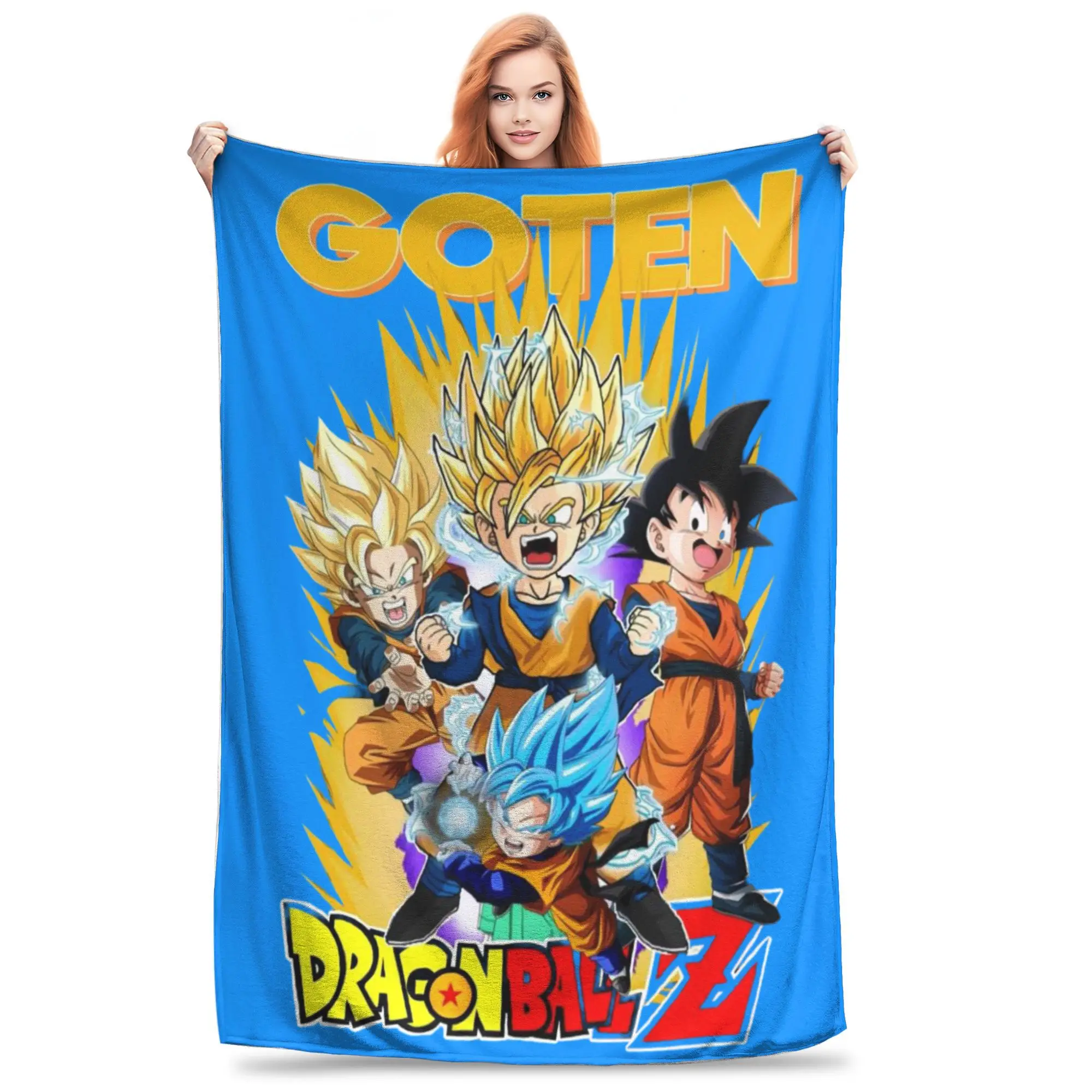 Dragon Ball Goten Saiyan Growth Blankets Flannel Vintage Warm
