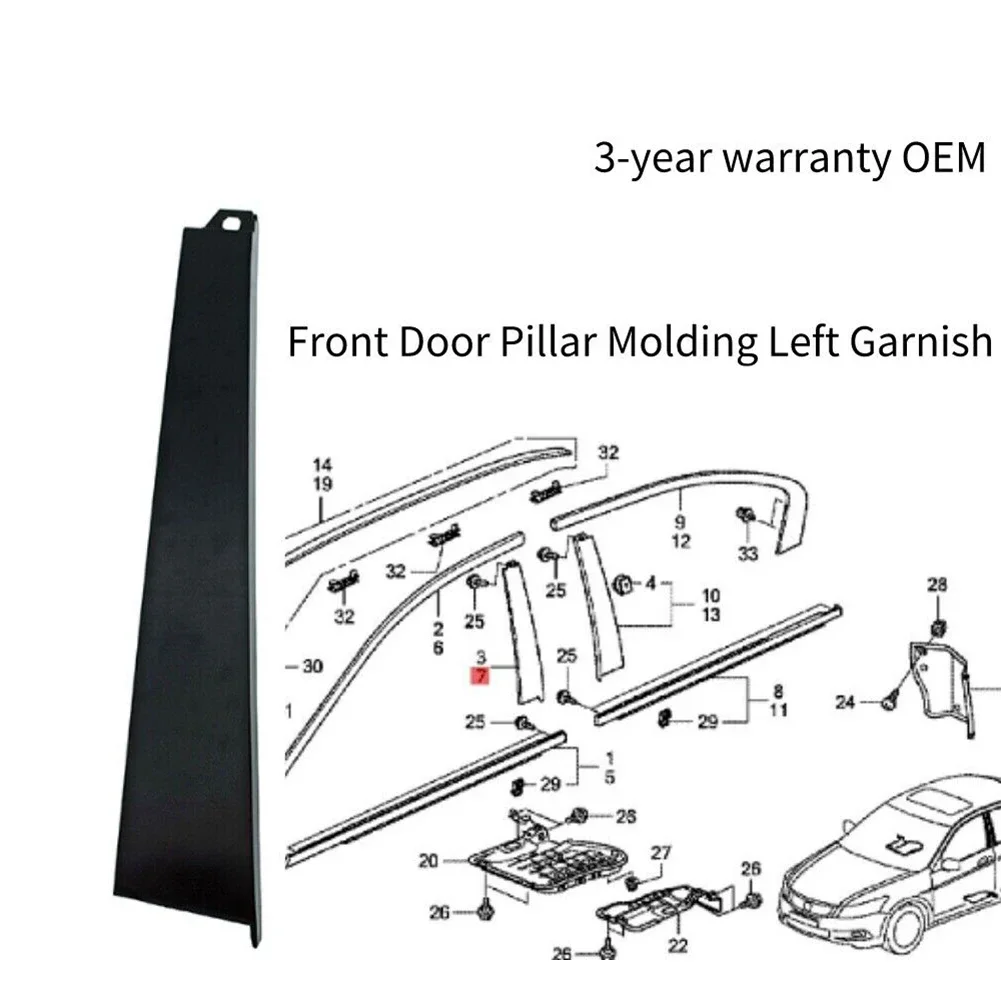 Cadre De Porte Pour DS5 2013-2017 – Pièce De Rechange ABS Noir, OEM 98034561XK 96874014XK, Installation Facile
