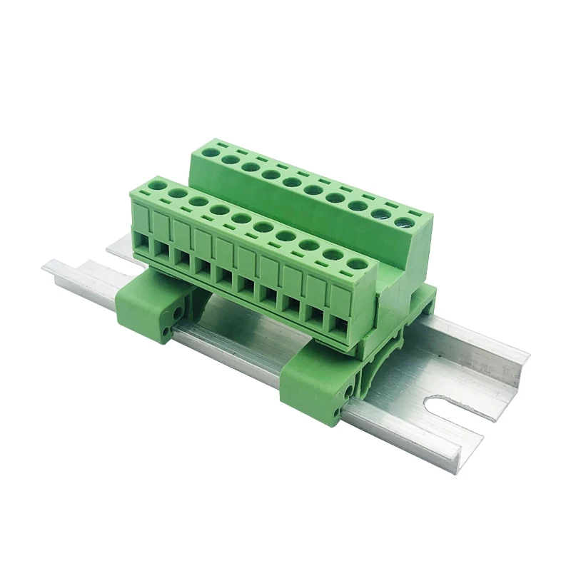 5.08mm 2EDG-UKR Plug-in Wiring Terminal 35mm Guide Rail Mounting Screw Terminal Block Pitch 5.08mm 2P-12P