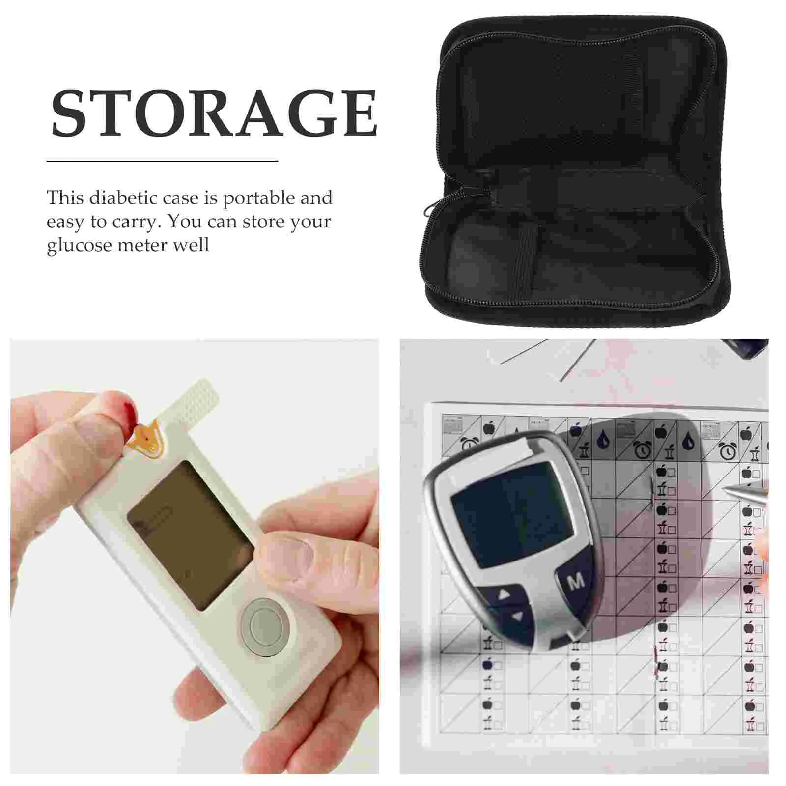 Blood Glucose Meter Storage Bag Case Cover Diabetes Portable Carrier Organizing Monitor Pouch Organizer The Tote