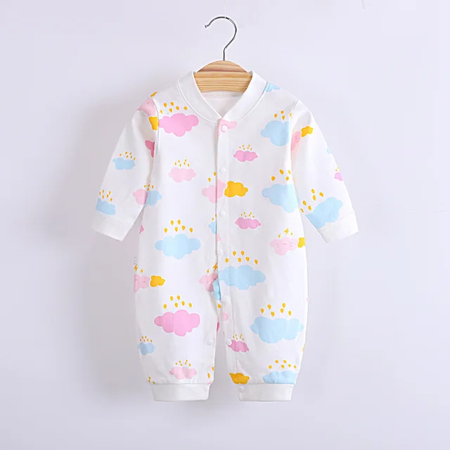 Cotton Baby Jumpsuit Baby Long Sleeve Toddler Romper Clothes Newborn Cute Romper Baby Home Clothes Baby Girl Winter Clothes A