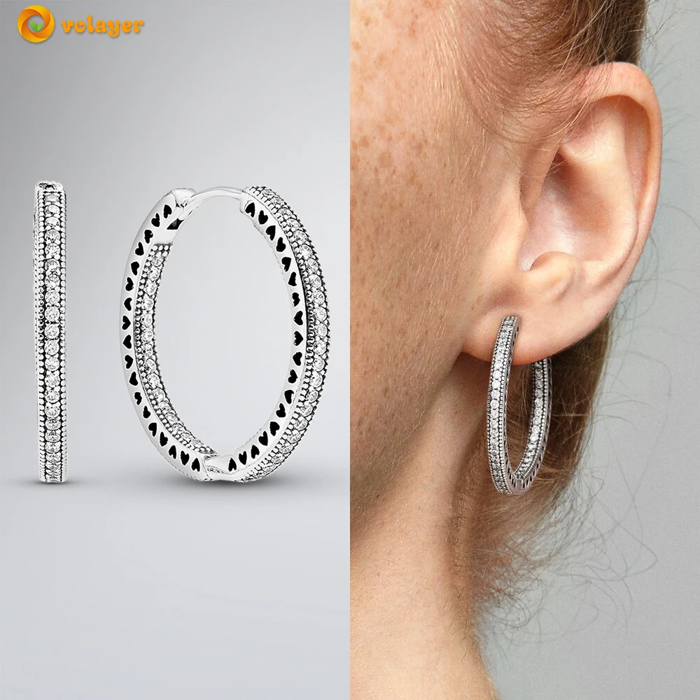 bracelet 2022 New Earrings Volayer 925 Silver Family Tree Angel Wing Daisy Heart Pansy Butterfly Stud Earrings Women Hoop Earrings wedding rings for women