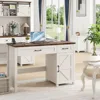 Farmhouse 47" Executive Desk, Computer Desk with Drawers and Cabinet, Workstation Computer Desk for Home Office and Study. 1