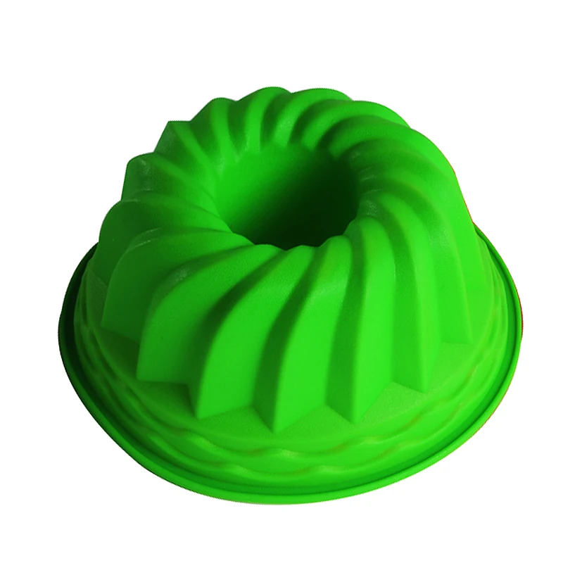 

24cm*11cm Bundt Swirl Ring Silicone Cake Bread Pastry Tray Mold Pan Bakeware Mould Christmas Decorating Tools