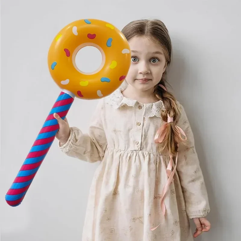 82cm Inflatable Donut Stick Colorful Balloon Baby Shower Balloon Kids Birthday Party Supplies Sweet Festive Decor Girls Gifts