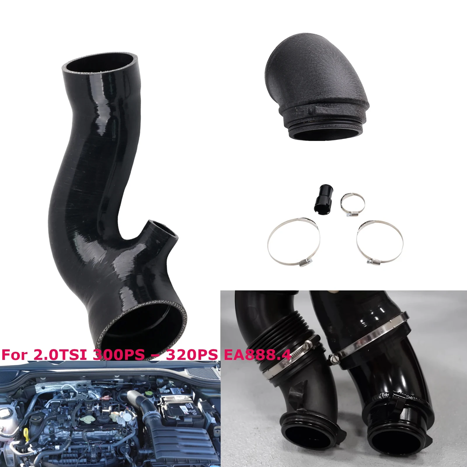 2.0 TSI EA888 4세대 터보 90 인렛 실리콘 인렛 호스 VWR120010 (폭스바겐 골프 8 GTI/R, 아우디, 쿠프라 300/310/320PS 콘티넨탈 터보용)