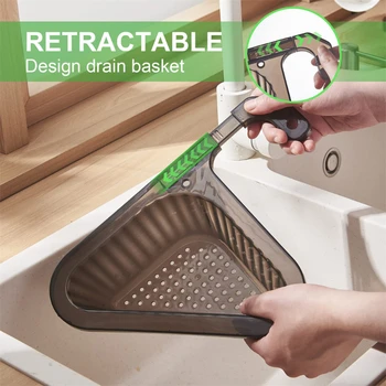 Corner Sink Strainer Basket – Hanging Triangular Filter & Storage Rack 1